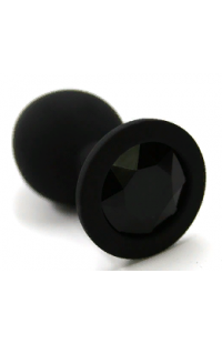 Анальная пробка из силикона с черным кристаллом, KL-S007M