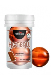 Лубрикант "HOT BALL" на масляной основе в виде двух шариков с ароматом шоколада, 6 г.
