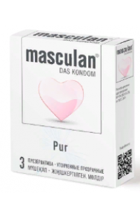 Презервативы "Masculan Pur", с увеличенным количеством смазки, 3 шт. 