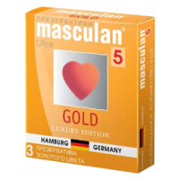 Презервативы "Masculan 5 Ultra", золотого цвета, 3 шт. 